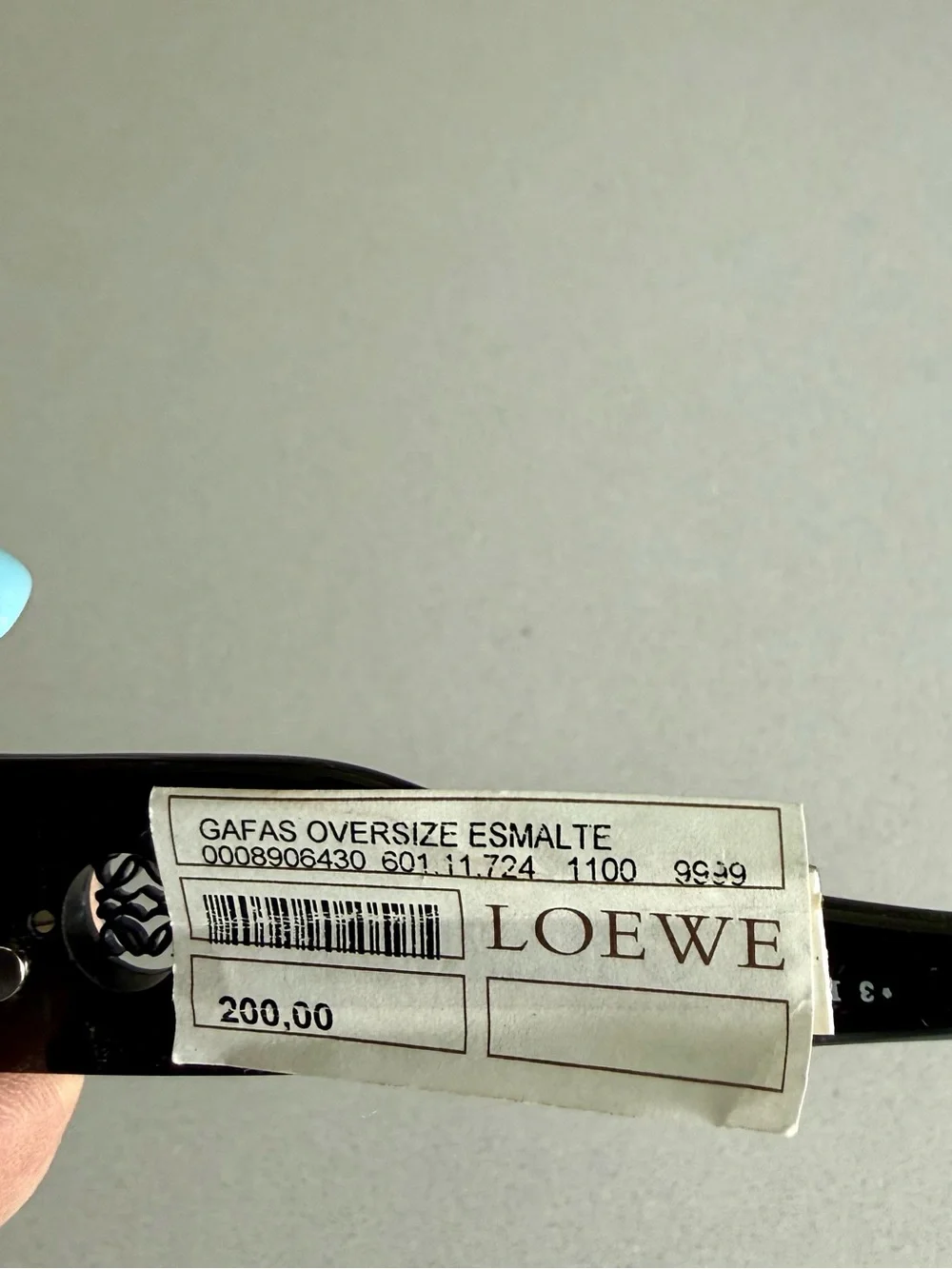 NWT Loewe Oversized Black Enamel Sunglasses Italy w/ Leather Case